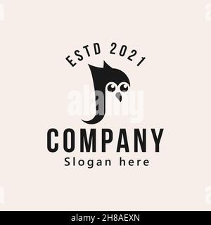 Vintage Pinguin Logo Design Vektor Illustration isoliert Design-Element Stock Vektor