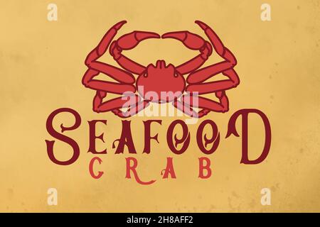 Meeresfrüchte Krabben Logo Design Stock Vektor