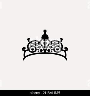 Princes Tiara Krone oder Royal diadem Logo Ideen. Inspiration Logo Design. Darstellung Des Vektor-Vorlagenbildes. Isoliert Auf Weißem Hintergrund Stock Vektor