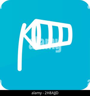 Windsocken durch Wind auf der Start- und Landebahn des Flughafens aufgeblasen. Meteorologie. Wetter. Vektorgrafik eps 10 Stock Vektor