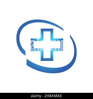 Medizinische Pharmazie, Logo-Ideen. Inspiration Logo Design. Darstellung Des Vektor-Vorlagenbildes. Isoliert Auf Weißem Hintergrund Stock Vektor