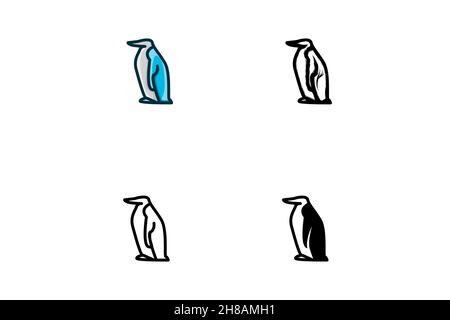 pinguin isoliert auf weißem Hintergrund, Vektorgrafik Stock Vektor