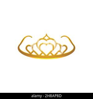 Princes Tiara Krone oder Royal diadem Logo Ideen. Inspiration Logo Design. Darstellung Des Vektor-Vorlagenbildes. Isoliert Auf Weißem Hintergrund Stock Vektor