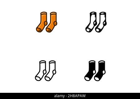 Setzen Sie Socke isoliert auf weißen Hintergrund, Vektorgrafik Stock Vektor