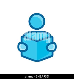 Leute, die ein Nachrichtenblatt lesen, Buch Symbol Vektor Illustration isoliert auf weißem Hintergrund lesen Stock Vektor