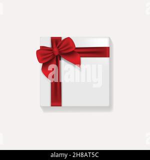 Geschenkkarton. Kollektion realistische Geschenk präsentiert Ansicht oben. vektor-Illustration Stock Vektor