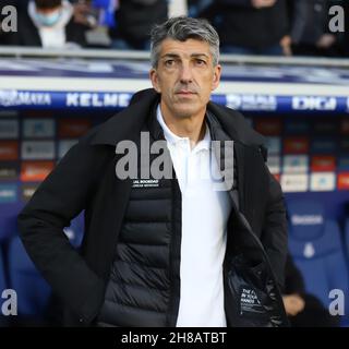 Sabadell, Barcelona, Spanien. 28th. November 2021. Barcelona Spanien 28.11.2021 Imanol Alguacil (Real Sociedad) schaut während der La Liga Santander zwischen Espanyol und Real Sociedad am 28. November 2021 im RCDE-Stadion in Barcelona. Quelle: Xavi Urgeles/ZUMA Wire/Alamy Live News Stockfoto