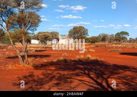 Lake Mason verlassene Outback Homestead, Central Midlands, Western Australia Stockfoto