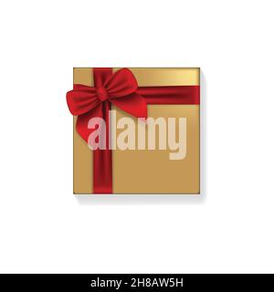 Geschenkkarton. Kollektion realistische Geschenk präsentiert Ansicht oben. vektor-Illustration Stock Vektor