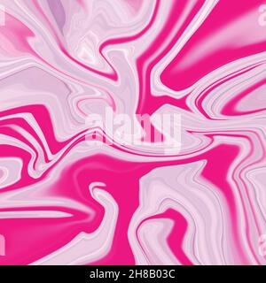 Rosa flüssige Marmor Flüssigkeit abstrakte Kunst Hintergrund Design. Trendy hellrosa Marmor Stil. Ideal für Web, Werbung, Drucke, Tapeten. Stockfoto