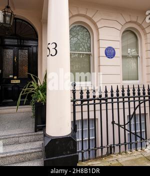 English Heritage Blaue Plakette für Vivien Leigh (Schauspielerin, 1913-1967) am 54 Eaton Square, Belgravia, London Stockfoto