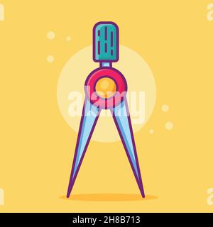 Kompassgeometrie isolierte Cartoon-Vektor-Illustration in flachem Stil Stock Vektor