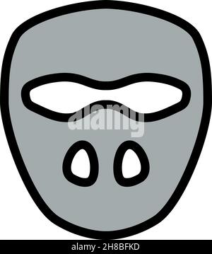 Symbol Für Cricket-Maske. Editierbare Fett Formatigte Kontur Mit Farbfüllungsdesign. Vektorgrafik. Stock Vektor