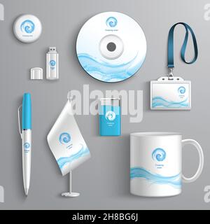 Corporate Business Identität Schreibwaren Design Elemente Vorlage isoliert Vektor Illustration Stock Vektor