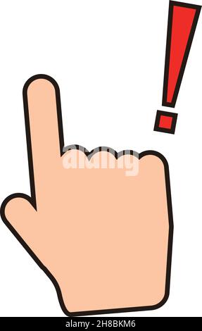 Der ideale Zeigefinger-Vektor, der sich perfekt für die Hervorhebung eignet. Stock Vektor