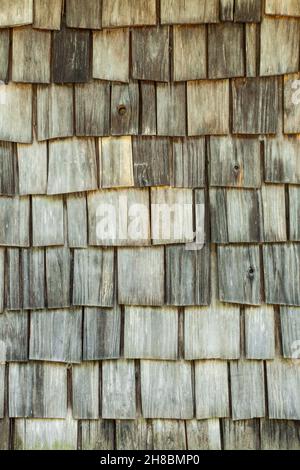 Oberfläche aus Holzdachschindeln Stockfoto