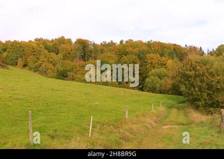 Impressionen von dem Naturdenkmal 'Kuhstall' in der Sächsischen Schweiz Stockfoto