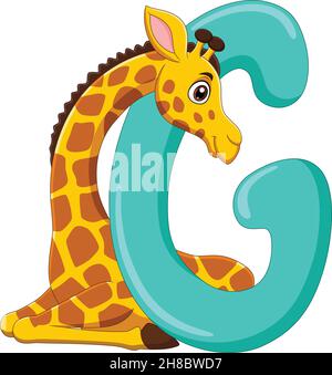 Buchstabe G für Giraffe Stock Vektor