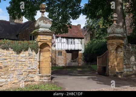 Fachwerkhaus Torhaus im Manor, Ashby St Ledgers, UK; das Schießpulver Plotter hier getroffen, um die Sprengung des Parlaments im Jahre 1605 Plan Stockfoto