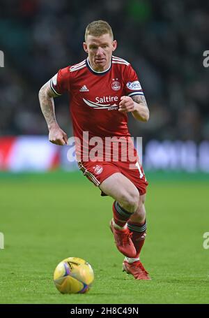 Glasgow, Schottland, 28th. November 2021. Jonathan Hayes aus Aberdeen während des Spiels der Scottish Premier League im Celtic Park, Glasgow. Bildnachweis sollte lauten: Neil Hanna / Sportimage Kredit: Sportimage/Alamy Live News Stockfoto