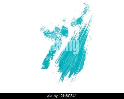 Grüner Aquarellpinsel auf weißem Hintergrund Stockfoto
