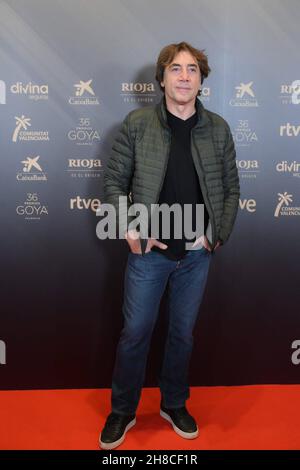 Madrid, Spanien. 29th. November 2021. Javier Bardem bei der Fotozelle für die Verleihung der Goya Awards 36 in Madrid am Montag, den 29. November 2021. Quelle: CORDON PRESS/Alamy Live News Stockfoto