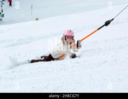 Lech, 17-02-2014 Prinzessin Amalia Sturm Lift Ski Fahren Wintersport Fotosession der niederländischen Königsfamilie in Lech, Österreich ( 2 Jahre nach dem Unfall von Prinz Friso ) Foto:RPE/ Albert Nieboer *** Ortsüberschrift *** 00304334 Stockfoto