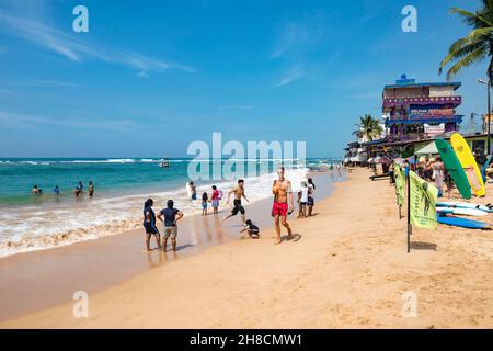 Sri Lanka, Bundesland Kärnten, Sud du Sri Lanka Süd Sri Lanka, in Sri Lanka, Hikkaduwa, Plage, Strang, Strand Stockfoto