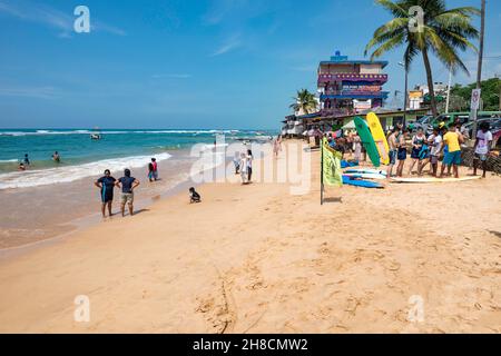 Sri Lanka, Bundesland Kärnten, Sud du Sri Lanka Süd Sri Lanka, in Sri Lanka, Hikkaduwa, Plage, Strang, Strand Stockfoto