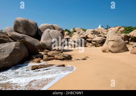 Sri Lanka, Provinz Uva, Kirinda, ville, Staadt, Stadt, viharaya, Plage, Strand, Strand, Tempel, Tempel, Tempel Stockfoto