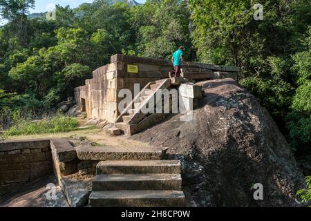 Sri Lanka, Province Centrale, Zentral Provinz, Centrale Province, Ritigala est une montagne du Centre du Sri Lanka qui abrite un ancien monastère boud Stockfoto