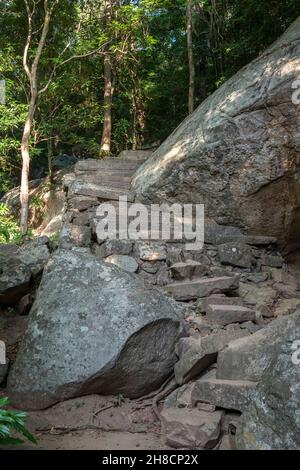 Sri Lanka, Province Centrale, Zentral Provinz, Centrale Province, Ritigala est une montagne du Centre du Sri Lanka qui abrite un ancien monastère boud Stockfoto