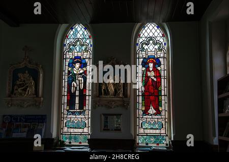 All Hallowees Church im Dorf Great Mitton, Lancashire.die ältesten Teile der Kirche stammen aus dem späten 13th. Jahrhundert Stockfoto