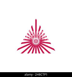 Geometrisches Dreieck Alchemie Symbol, Dreieck Strahlen Logo Vorlage. Vektorgrafik für Rohware isoliert Stock Vektor