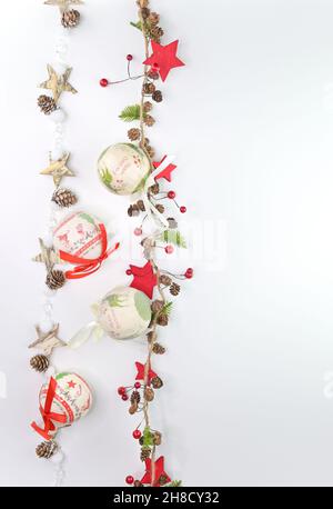 Set von Weihnachtsschmuck Hintergründe Stockfoto