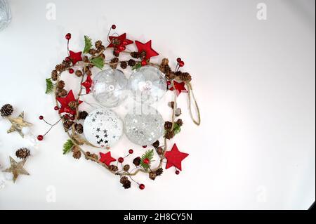 Set von Weihnachtsschmuck Hintergründe Stockfoto