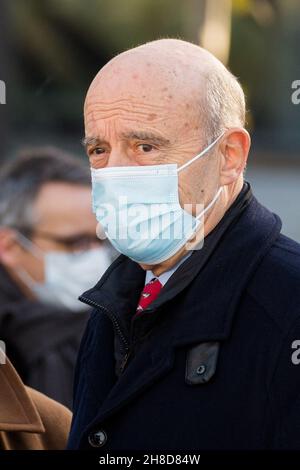 Alain Juppe bei der Einweihung des Jacques Chirac Kais am 29. November 2021 in Paris, Frankreich. Foto von Nasser Berzane/ABACAPRESS.COM Stockfoto