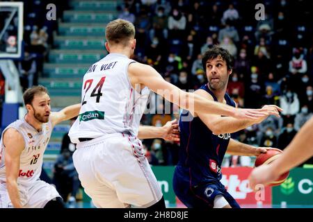 Milos TEODOSIC (4) aus Serbien während der FIBA Basketball-Weltmeisterschaft 2023, europäische Qualifikatoren, 1st Runden Gruppe A Basketballspiel zwischen Belgien und Serbien am 28. November 2021 in der Mons Arena in Mons, Belgien - Foto Ann-Dee Lamour / CDP MEDIA / DPPI Stockfoto