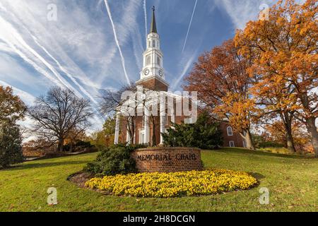 COLLEGE PARK, MD, USA - 20. NOVEMBER: Memorial Chapel am 20. November 2021 an der University of Maryland in College Park, Maryland. Stockfoto