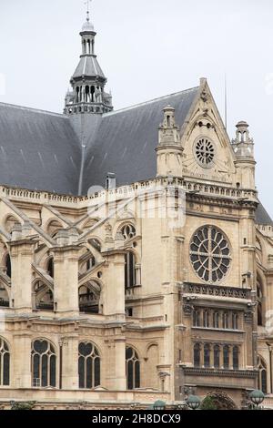 Paris, Frankreich - Saint Eustace Kirche in Les Halles entfernt. UNESCO-Weltkulturerbe. Stockfoto