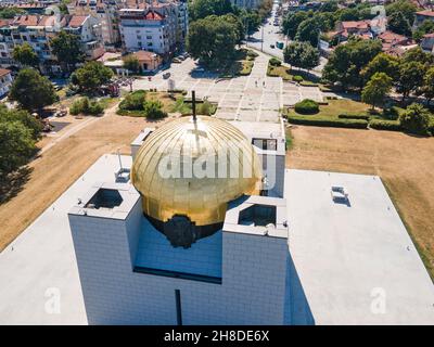 Fantastische Aussicht auf das Pantheon der Helden der Nationalen Wiedergeburt in der Stadt Ruse, Bulgarien Stockfoto