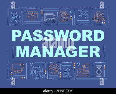 Password Manager speichert Informationen Tool Wort Konzepte Banner Stock Vektor