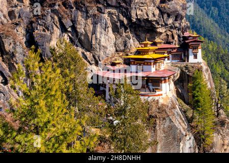 Taktsang Kloster (Tiger's Nest), Paro, Bhutan Stockfoto