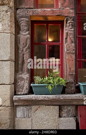 Maison des Marmousets. Ploërmel. Morbihan. Bretagne. Frankreich. Stockfoto