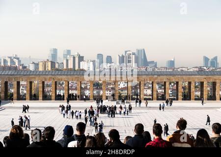 Ankara, november 2021. Blick auf die Stadt Ankara vom Anitkabir Atatürk Mausoleum Stockfoto