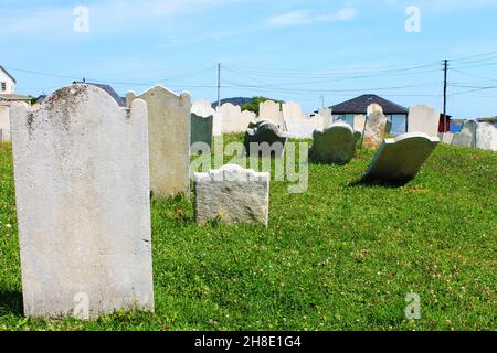 Alter Friedhof in St. Paul's Anglican Church, Trinity, Neufundland. Stockfoto