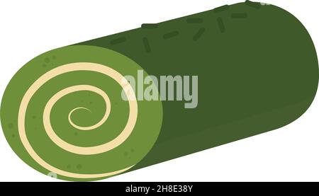 matcha schweizer Rolle auf weißem Hintergrund Stock Vektor