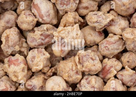 Gebratene Erdnüsse mit Ei aus nächster Nähe Stockfoto