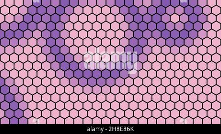 3D Darstellung eines Hintergrunds auf Basis eines sechseckigen technologischen Rasters für ein ungewöhnlich helles Design von Präsentationen, Websites und Publikationen Stockfoto