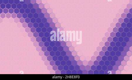 3D Darstellung eines Hintergrunds auf Basis eines sechseckigen technologischen Rasters für ein ungewöhnlich helles Design von Präsentationen, Websites und Publikationen Stockfoto